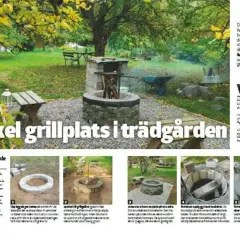 Enkel grillplats i trädgården, perfekt för grillplats inspiration. Bygg din egen eldstad av betongblock.